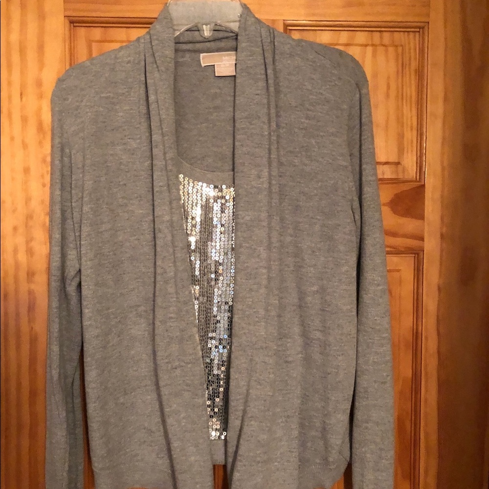 Michal Kors grey cardigan sweater